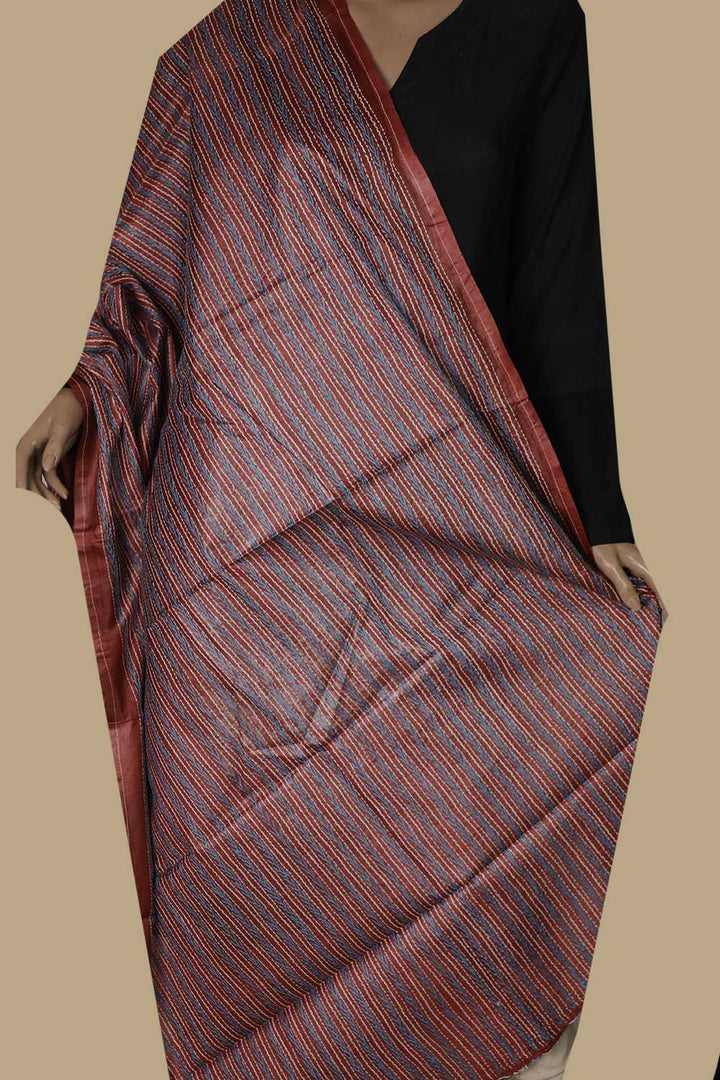 Kantha Silk Dupatta - Matkatus