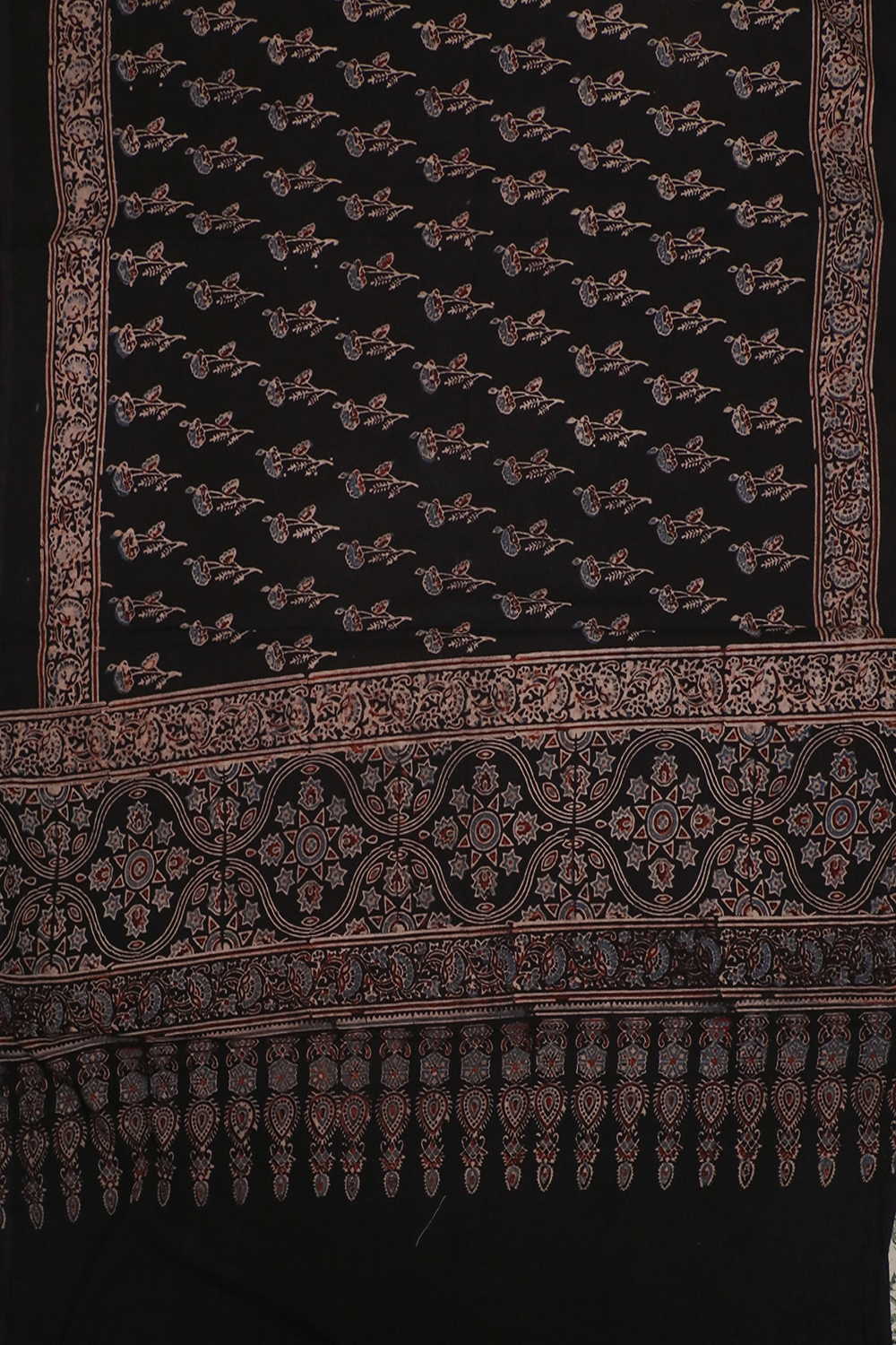 Block Printed Ajrak Dupatta - Matkatus 