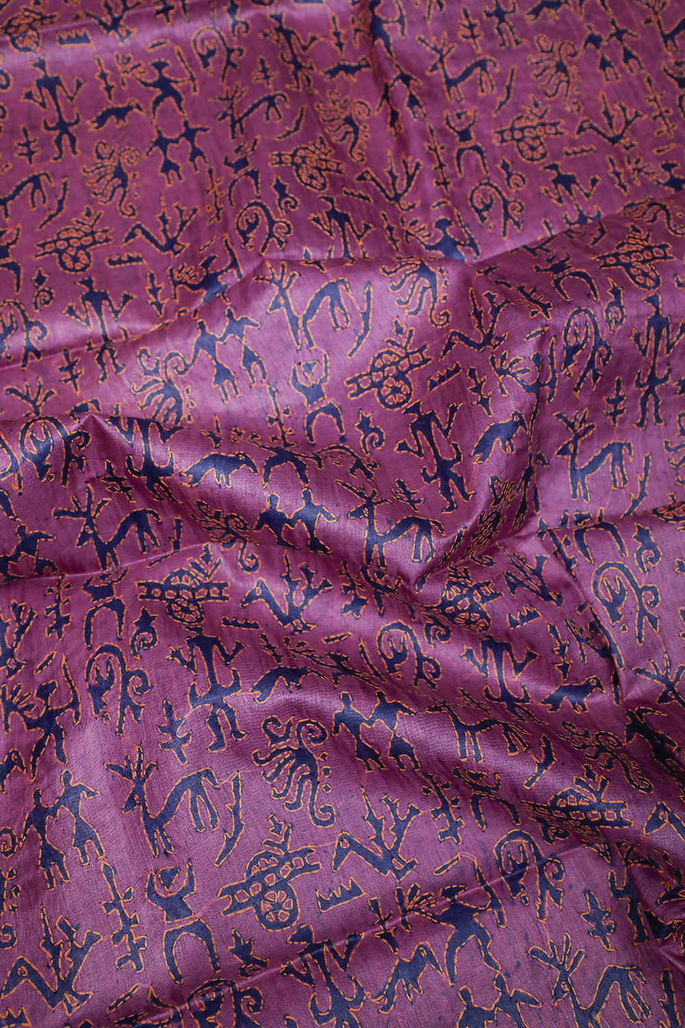 Fuchsia Pink Kantha Tussar Silk Blouse