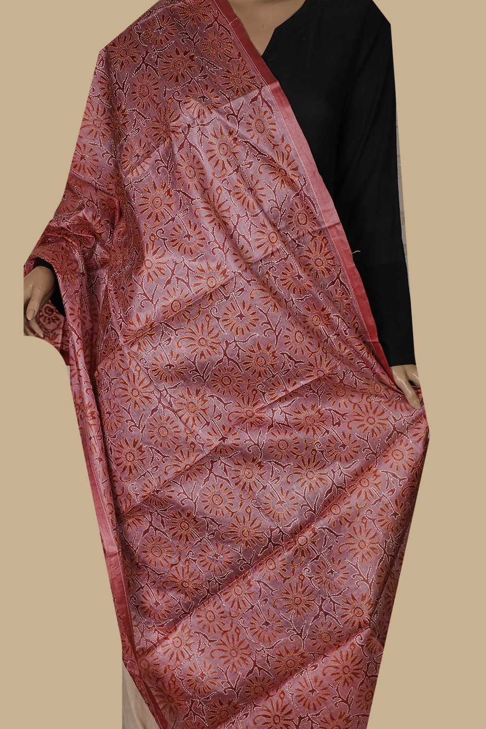 Kantha Silk Dupatta - Matkatus