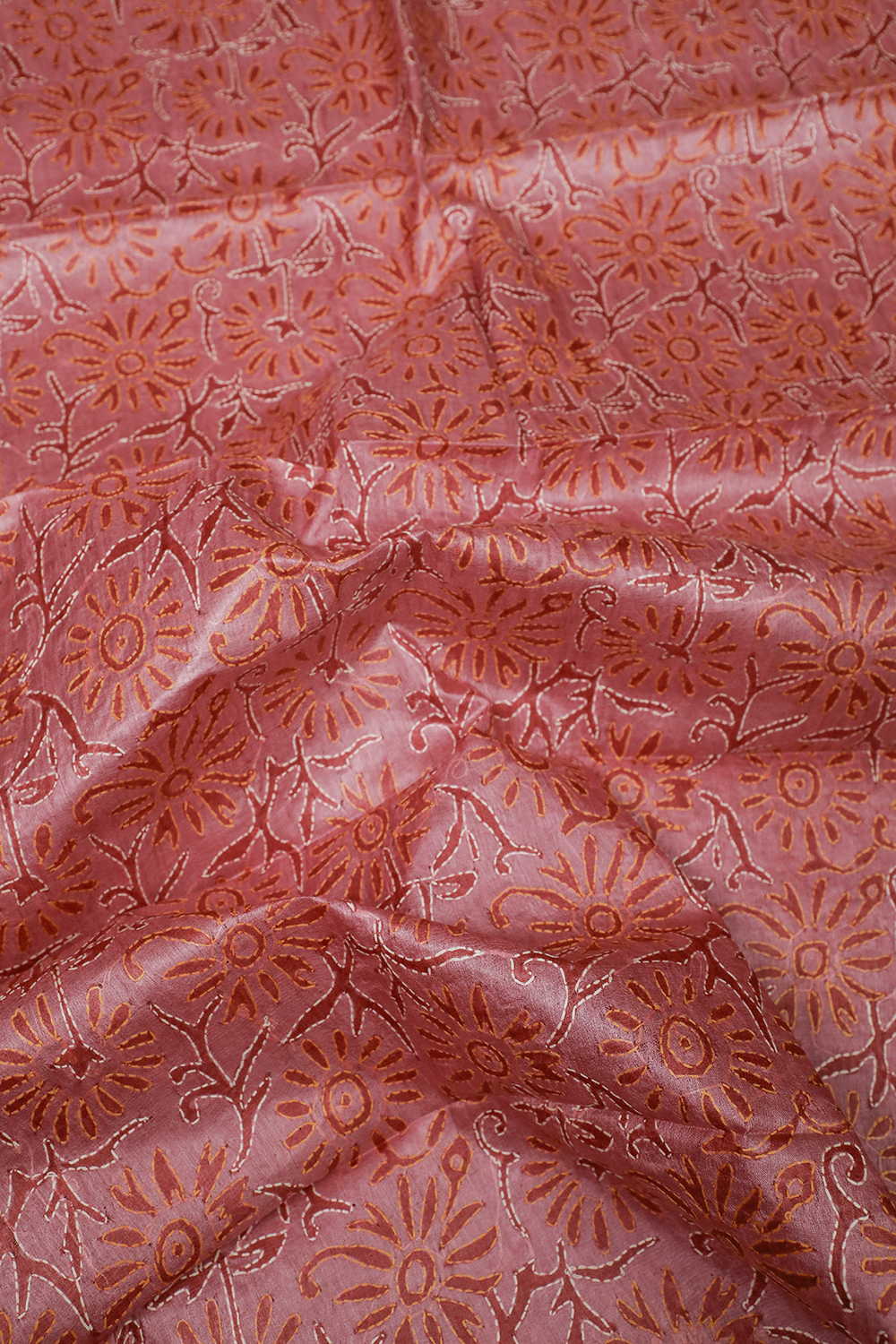 Salmon Pink Kantha Tussar Silk Blouse