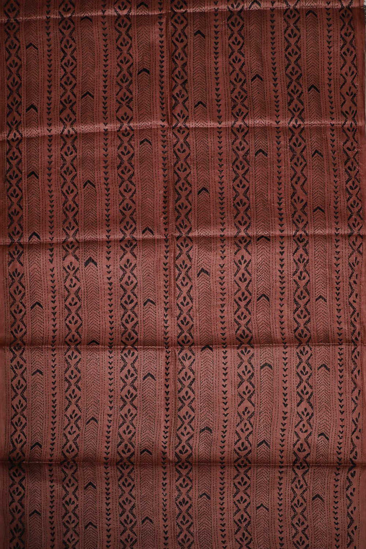 Burnt Maroon Kantha Tussar Silk Blouse