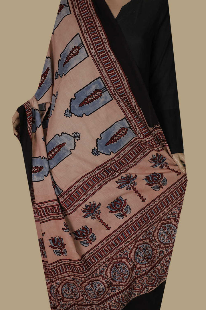 Ajrak Cotton Dupatta - Matkatus