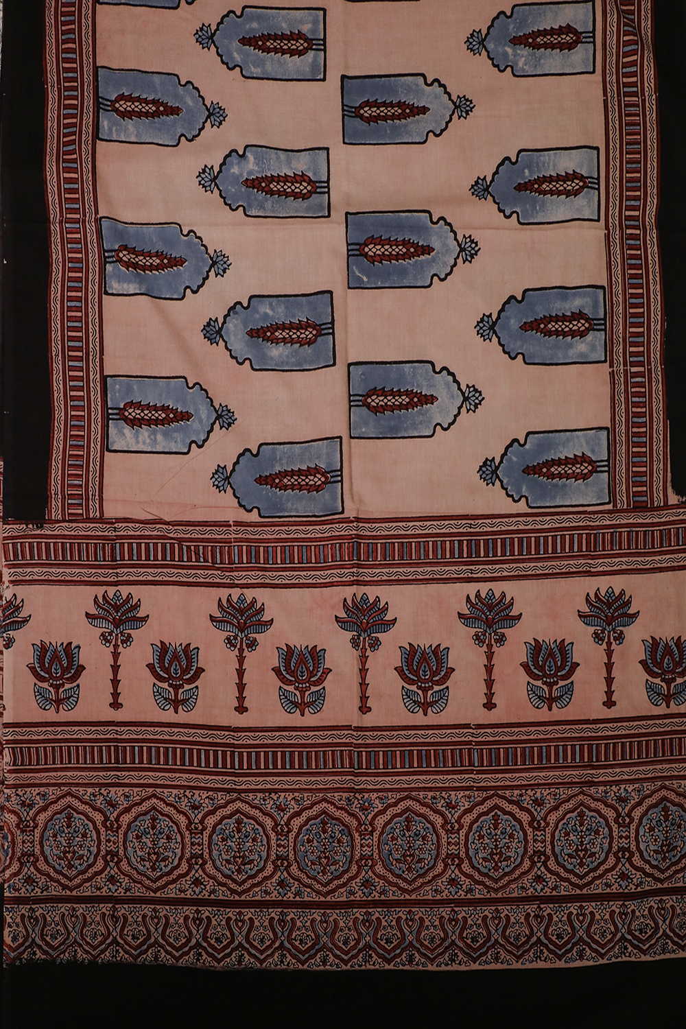 Block Printed Ajrak Dupatta - Matkatus 