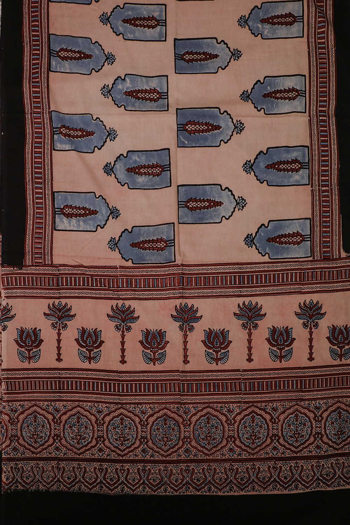 Block Printed Ajrak Dupatta - Matkatus 