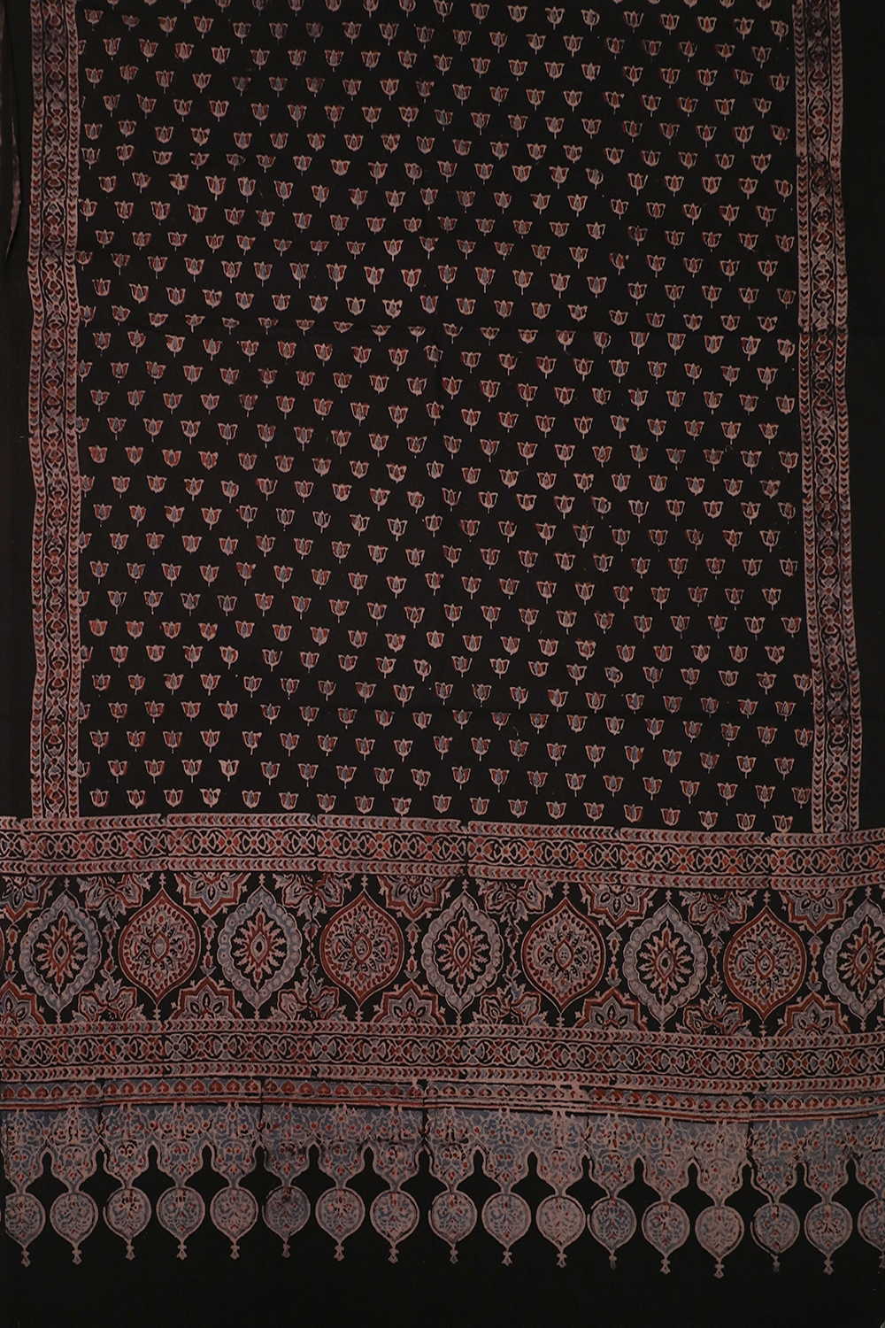 Block Printed Ajrak Dupatta - Matkatus 