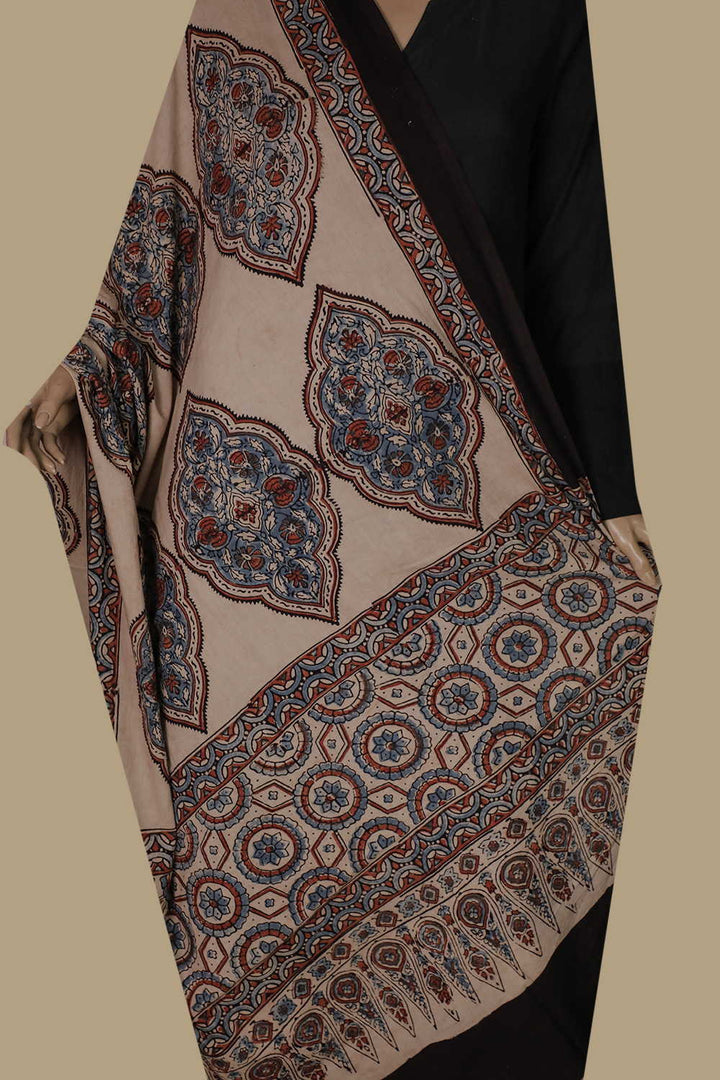 Ajrak Cotton Dupatta - Matkatus