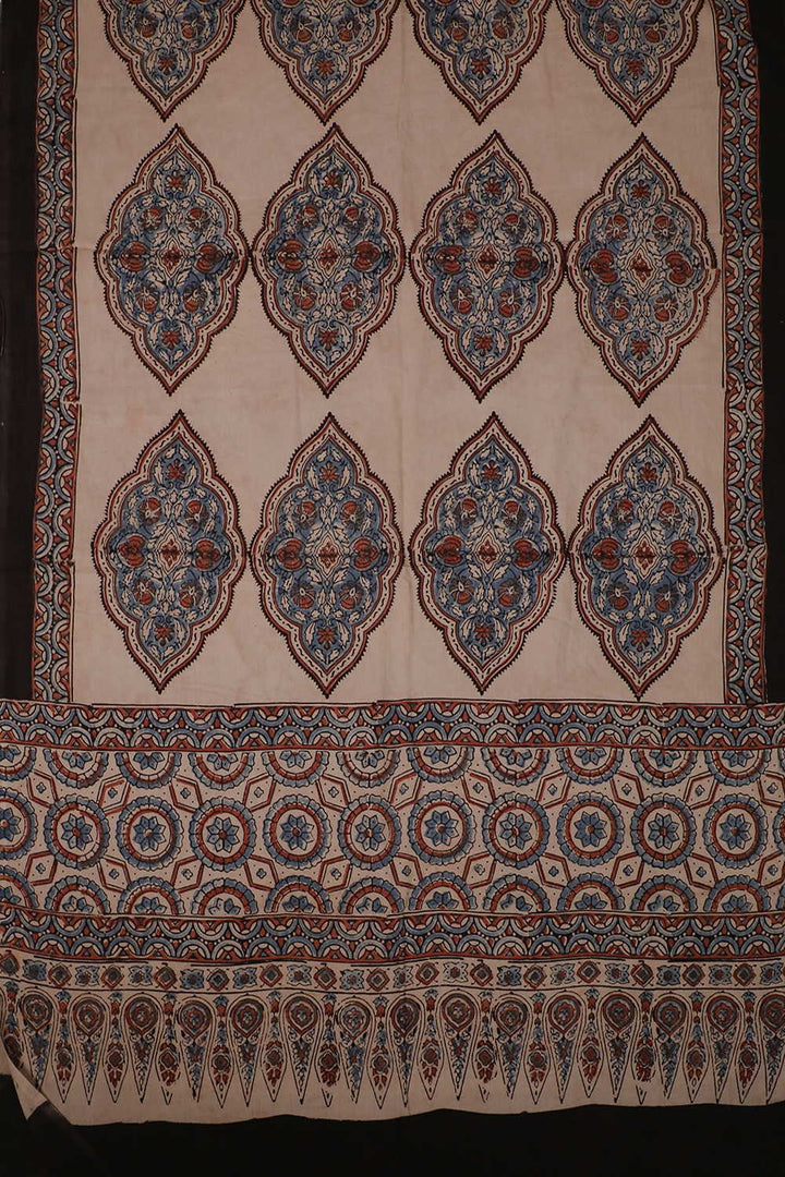 Block Printed Ajrak Dupatta - Matkatus 