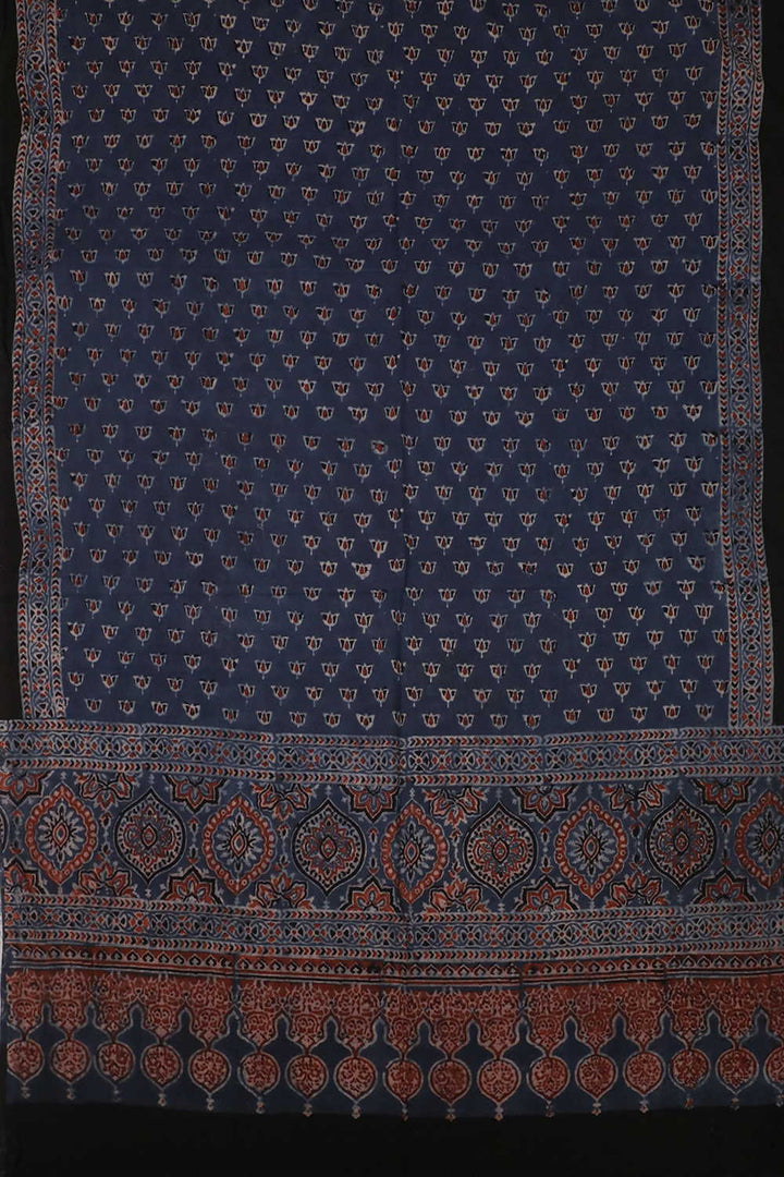 Block Printed Ajrak Dupatta - Matkatus 