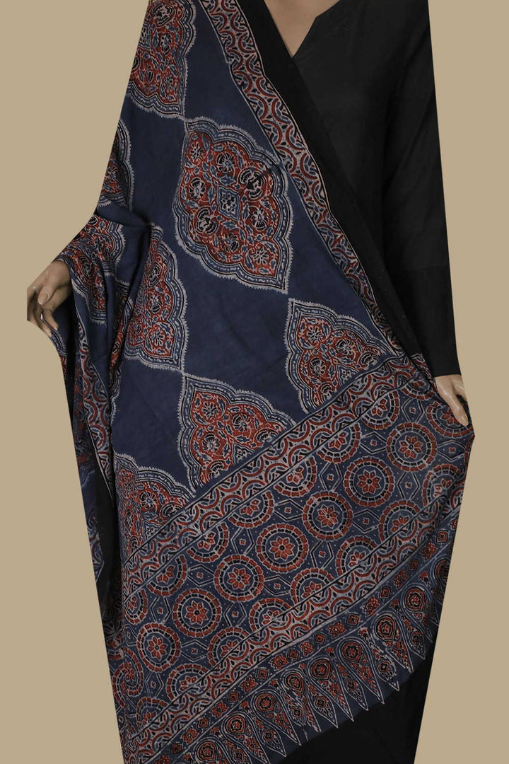 Ajrak Cotton Dupatta - Matkatus