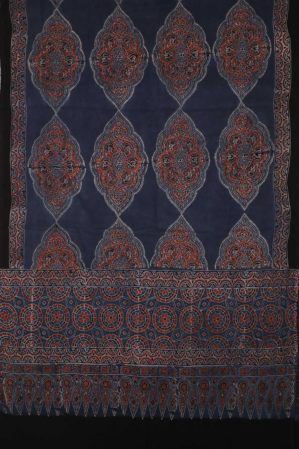 Block Printed Ajrak Dupatta - Matkatus 