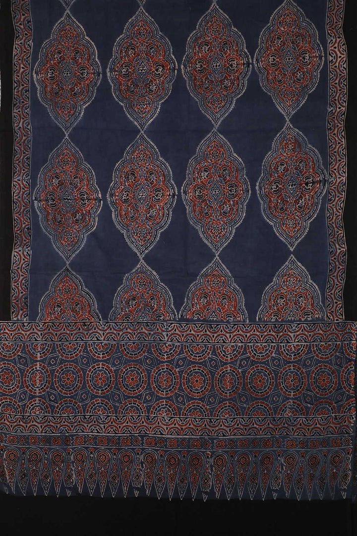 Block Printed Ajrak Dupatta - Matkatus 