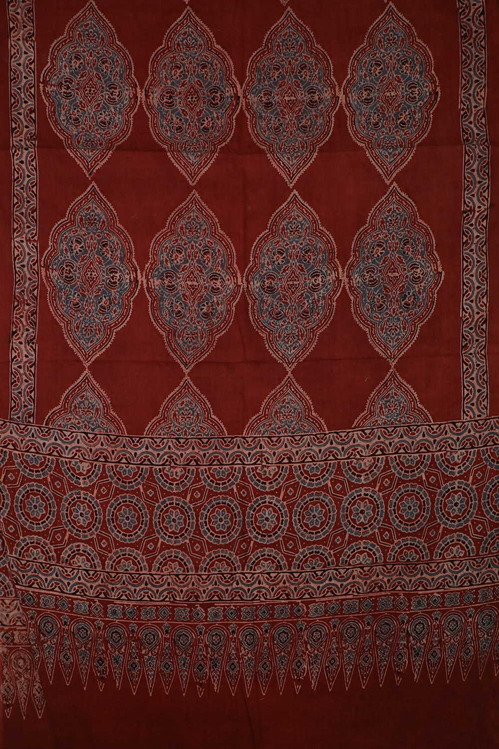 Block Printed Ajrak Dupatta - Matkatus 