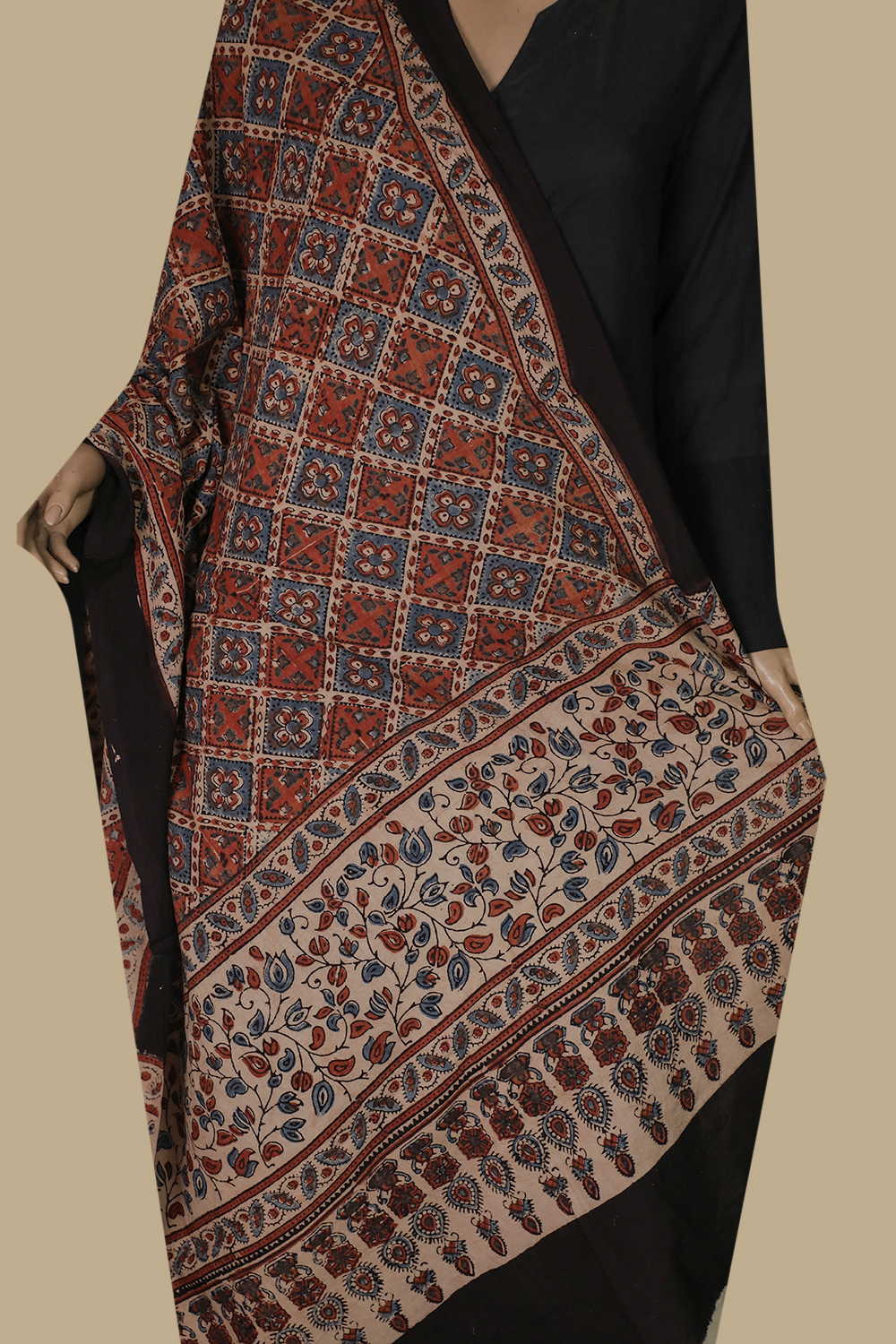 Ajrak Cotton Dupatta - Matkatus