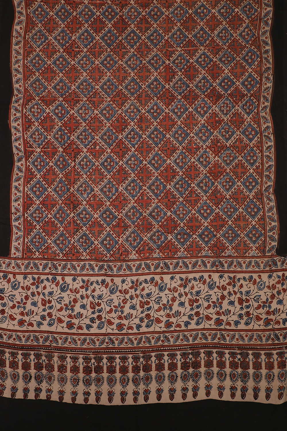 Block Printed Ajrak Dupatta - Matkatus 