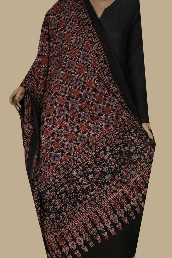 Ajrak Cotton Dupatta - Matkatus