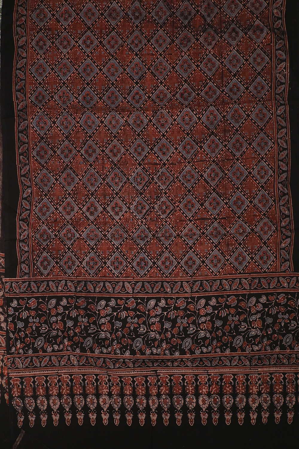 Block Printed Ajrak Dupatta - Matkatus 