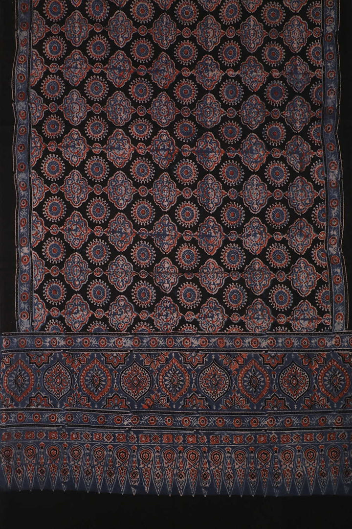 Block Printed Ajrak Dupatta - Matkatus 