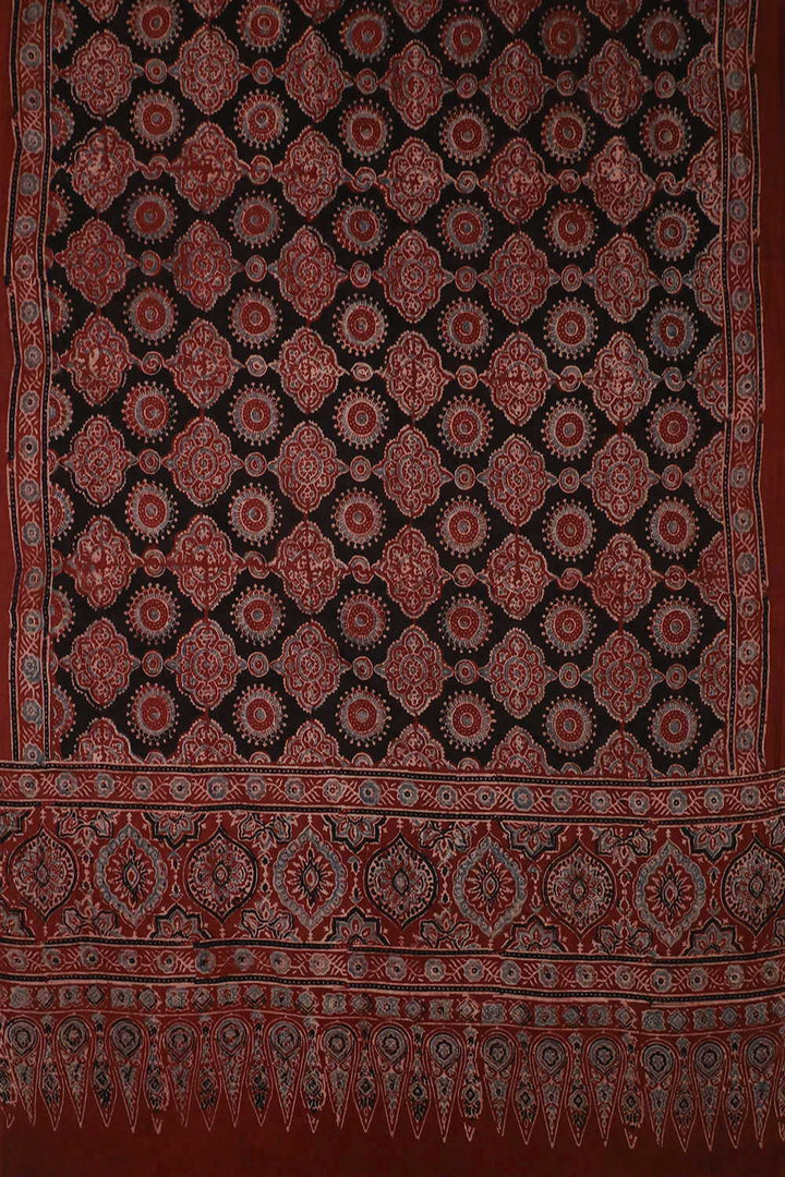 Block Printed Ajrak Dupatta - Matkatus 