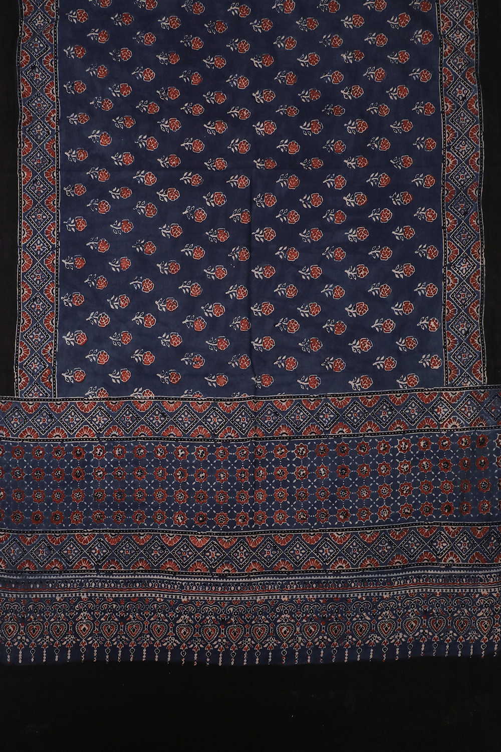 Block Printed Ajrak Dupatta - Matkatus 