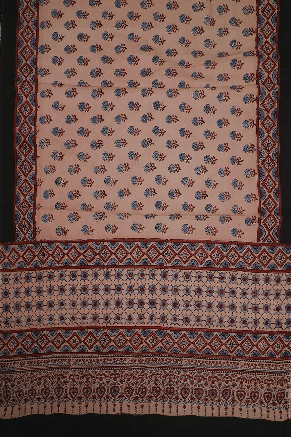 Block Printed Ajrak Dupatta - Matkatus 
