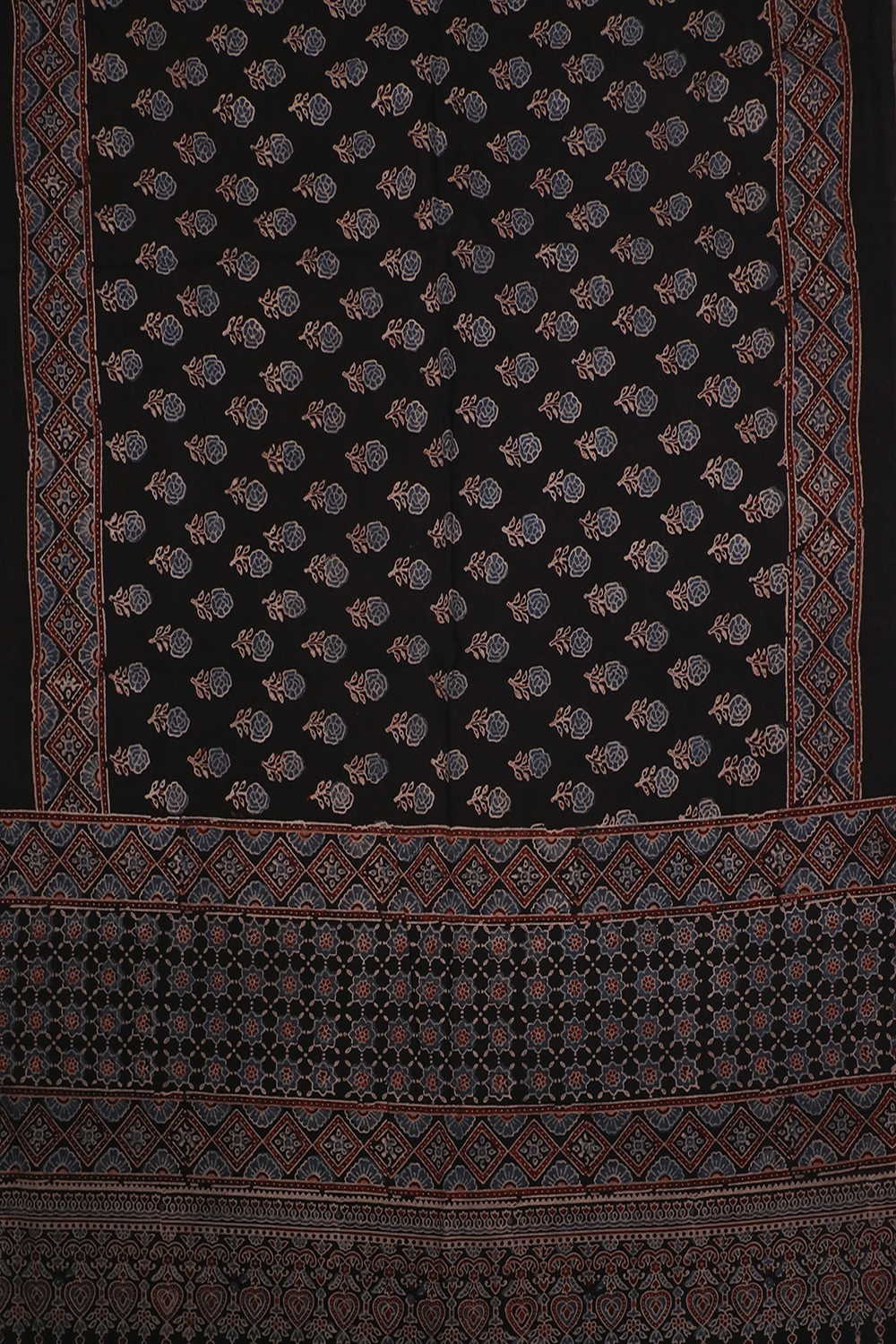 Block Printed Ajrak Dupatta - Matkatus 