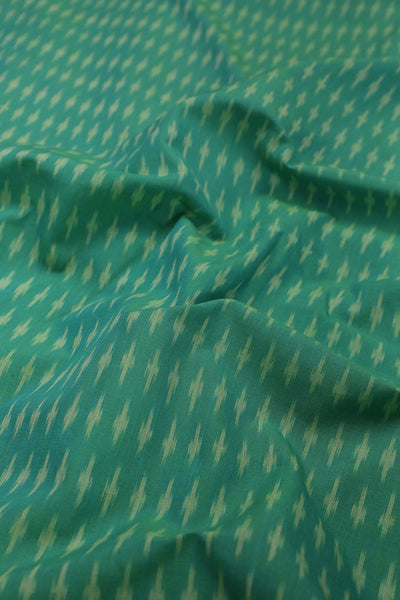 Butta on Green Mercerized Ikat Cotton Fabric