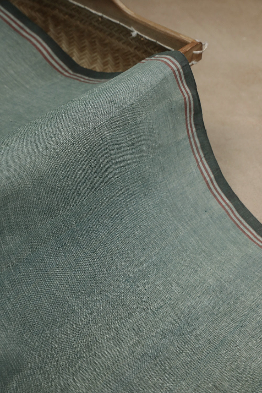 Green Bordered Handwoven Dhoti with Green Handspun Shirt
