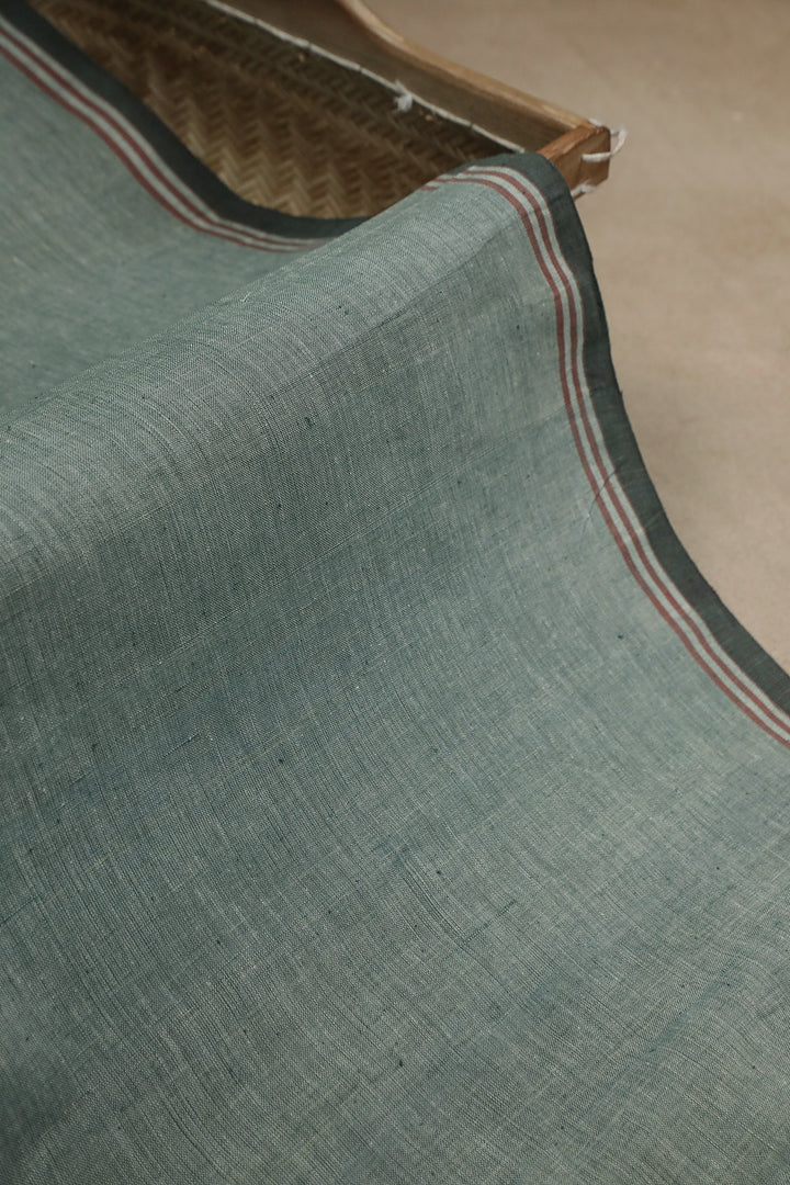 Green Bordered Handwoven Dhoti with Green Handspun Shirt