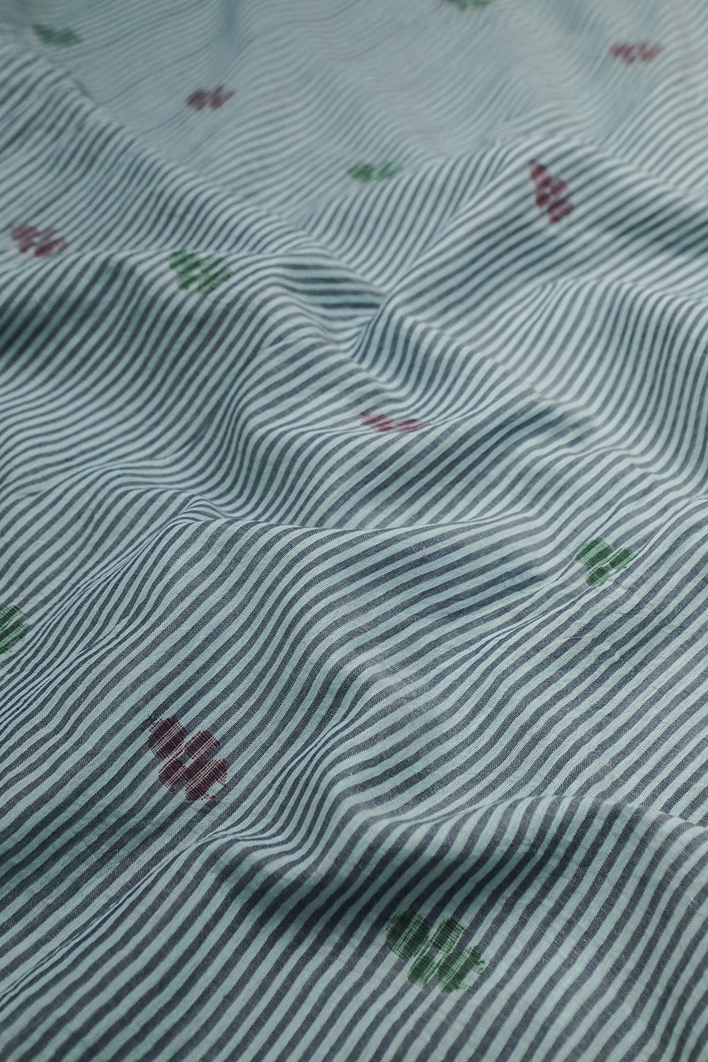 Butta & Striped Jamdani Cotton Fabric - 0.7m