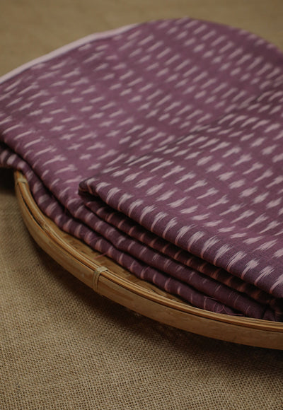 Dual Shaded Blackish Purple Mercerized Ikat Cotton Fabric - 1.5m