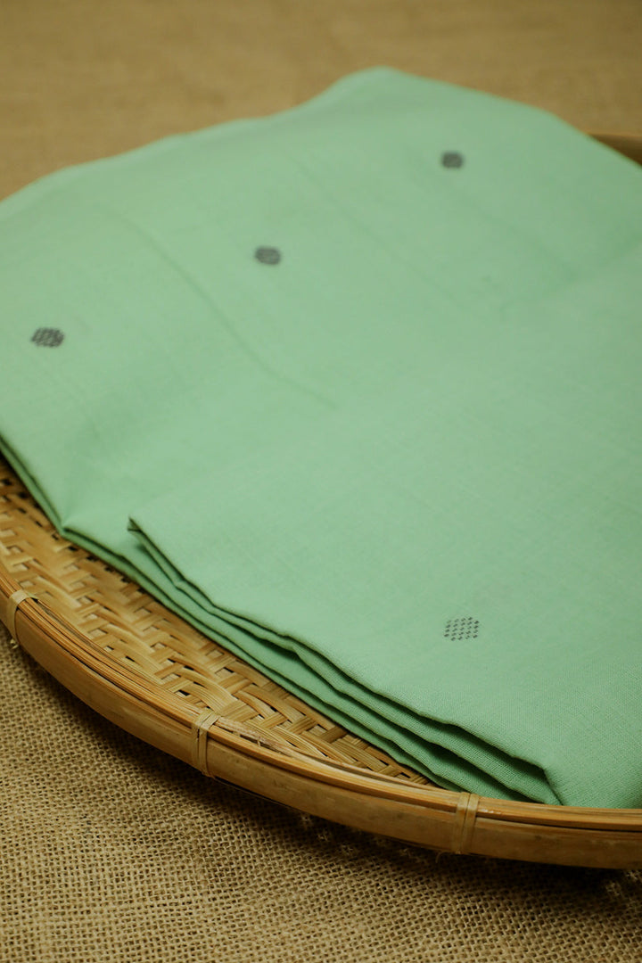 Mint Green Handwoven Cotton Fabric - 1m