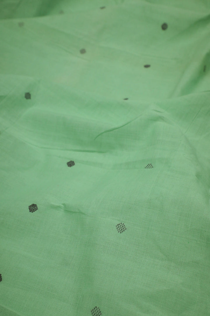 Mint Green Handwoven Cotton Fabric - 1.3m