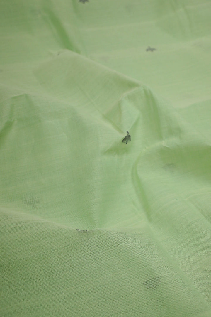 Butta on Green Handwoven Fabric - 1m