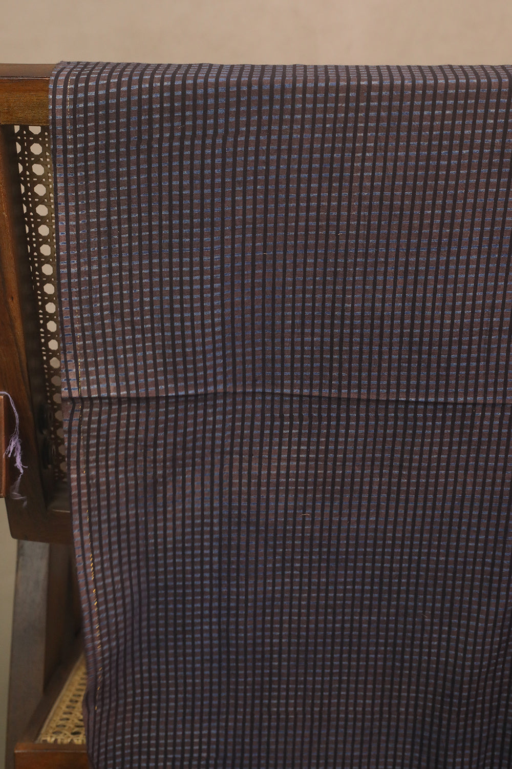 Grey Checks Ajrak Cotton Fabric