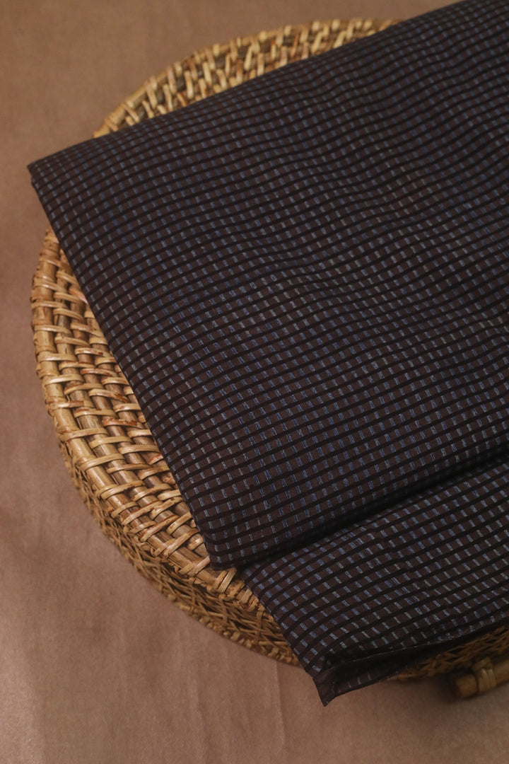 Grey Checks Ajrak Cotton Fabric