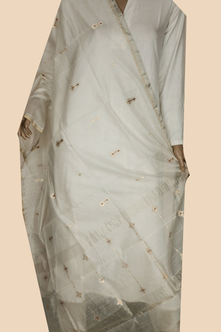 Handwoven Chanderi Dupatta - Matkatus
