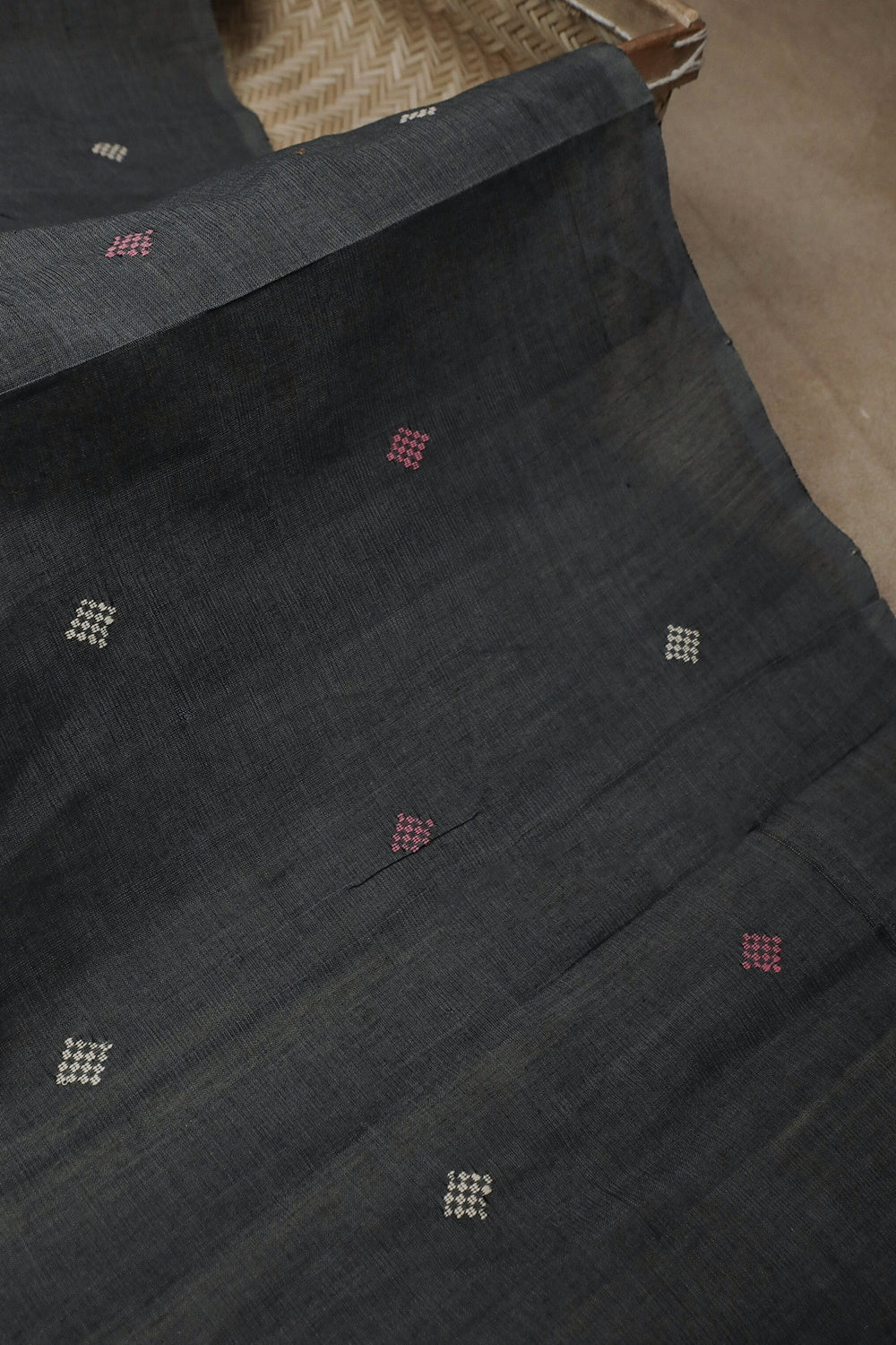 Grey with Butta's Handwoven Cotton Fabric