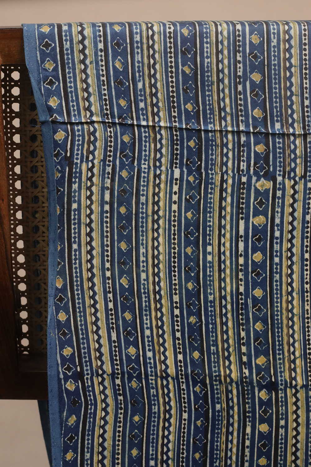 Stripes Pattern Ajrak Modal Silk Fabric