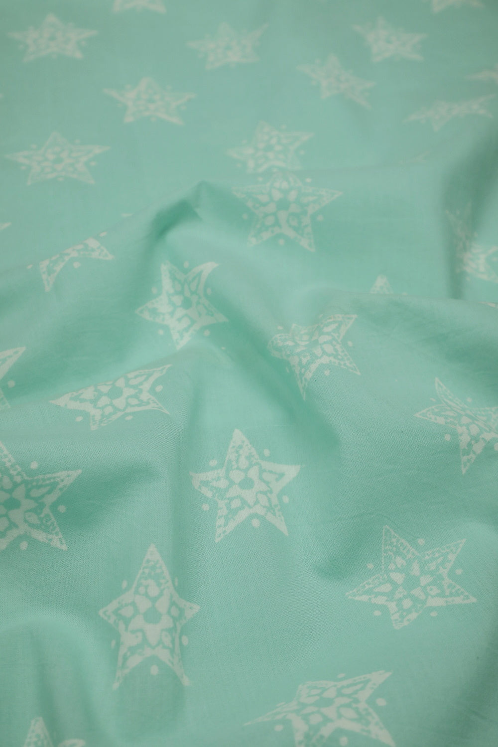 Seafoam Green Sanganeri Cotton Fabric - 0.8m