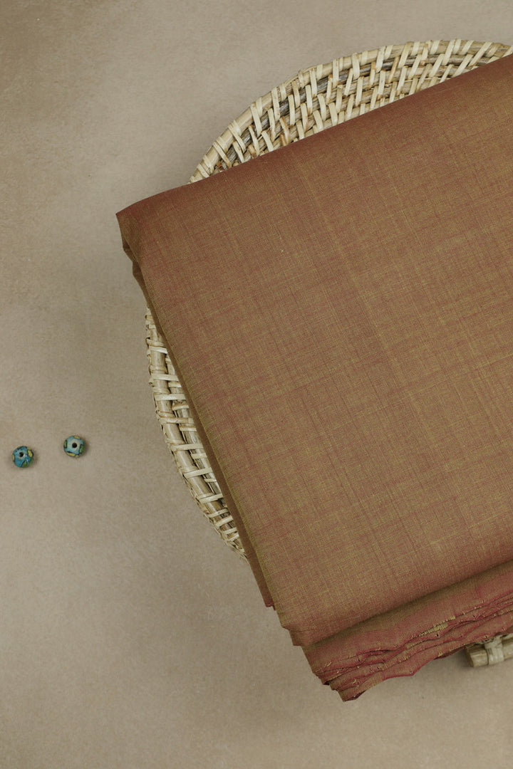 Double Shaded Maroon & Green Mangalagiri Cotton Fabric - 1m