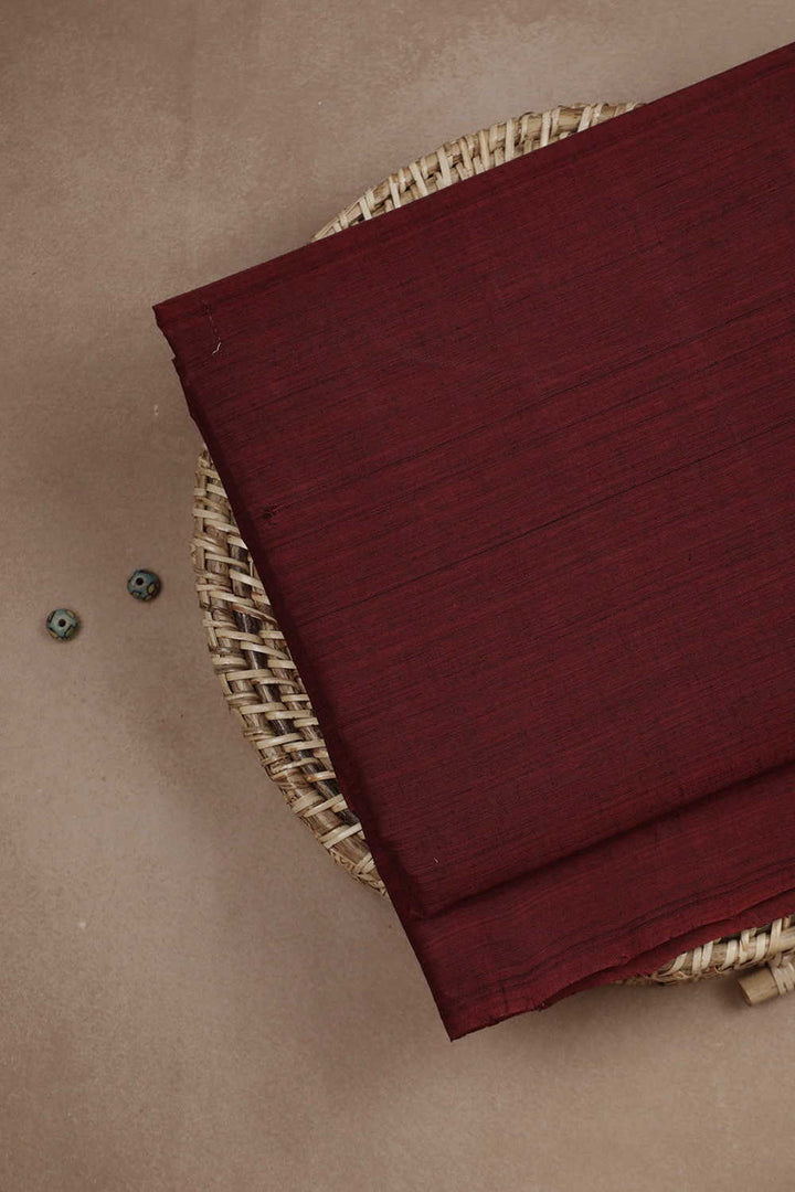 Blackish Maroon Mangalagiri Cotton Fabric