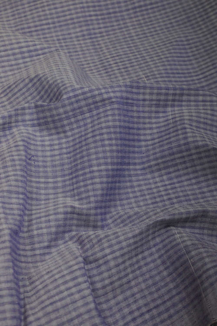 Blue Boddu Checks Mangalagiri Cotton Fabric