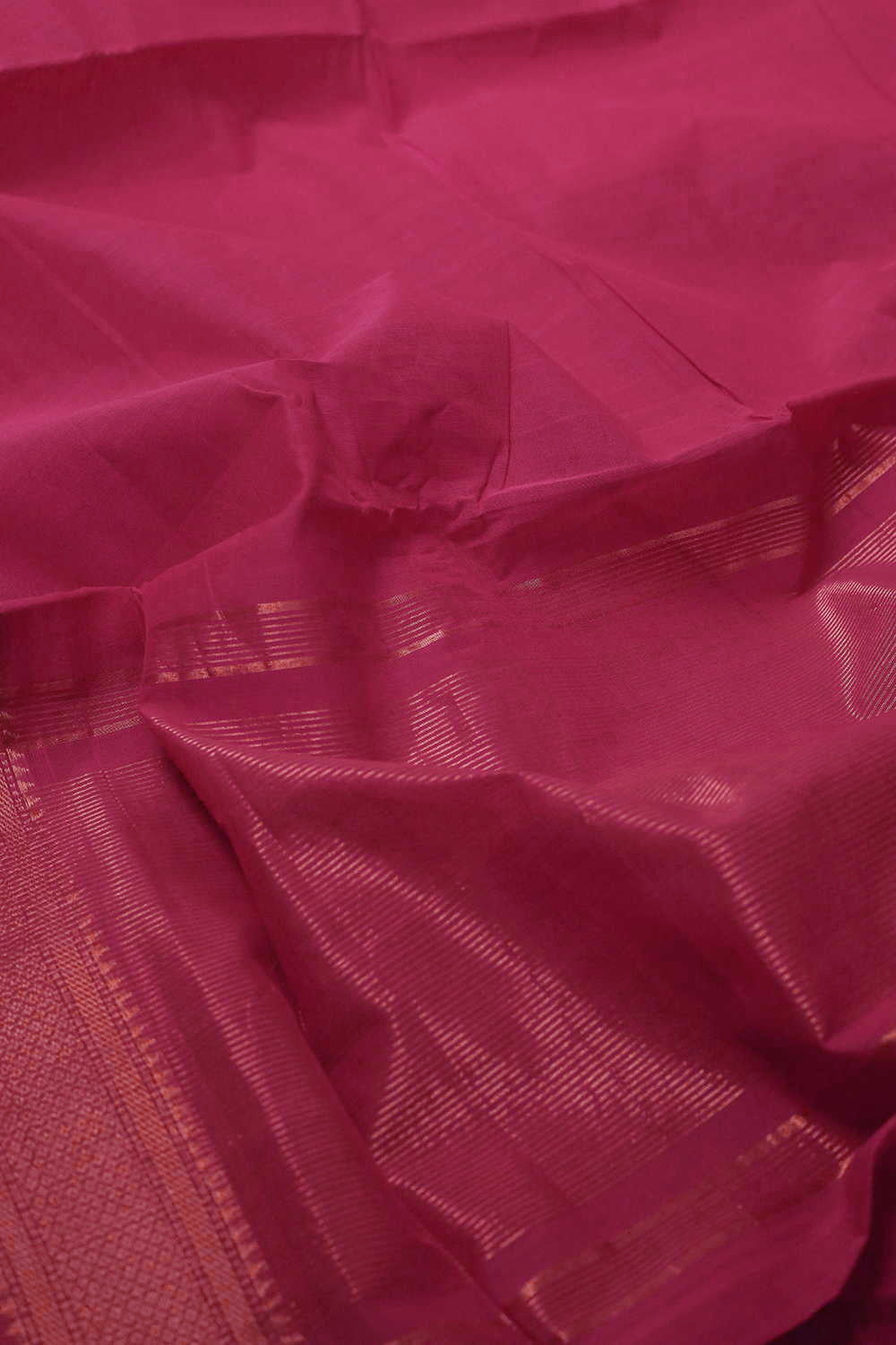 Cerise pink - Plain Mangalagiri Cotton saree