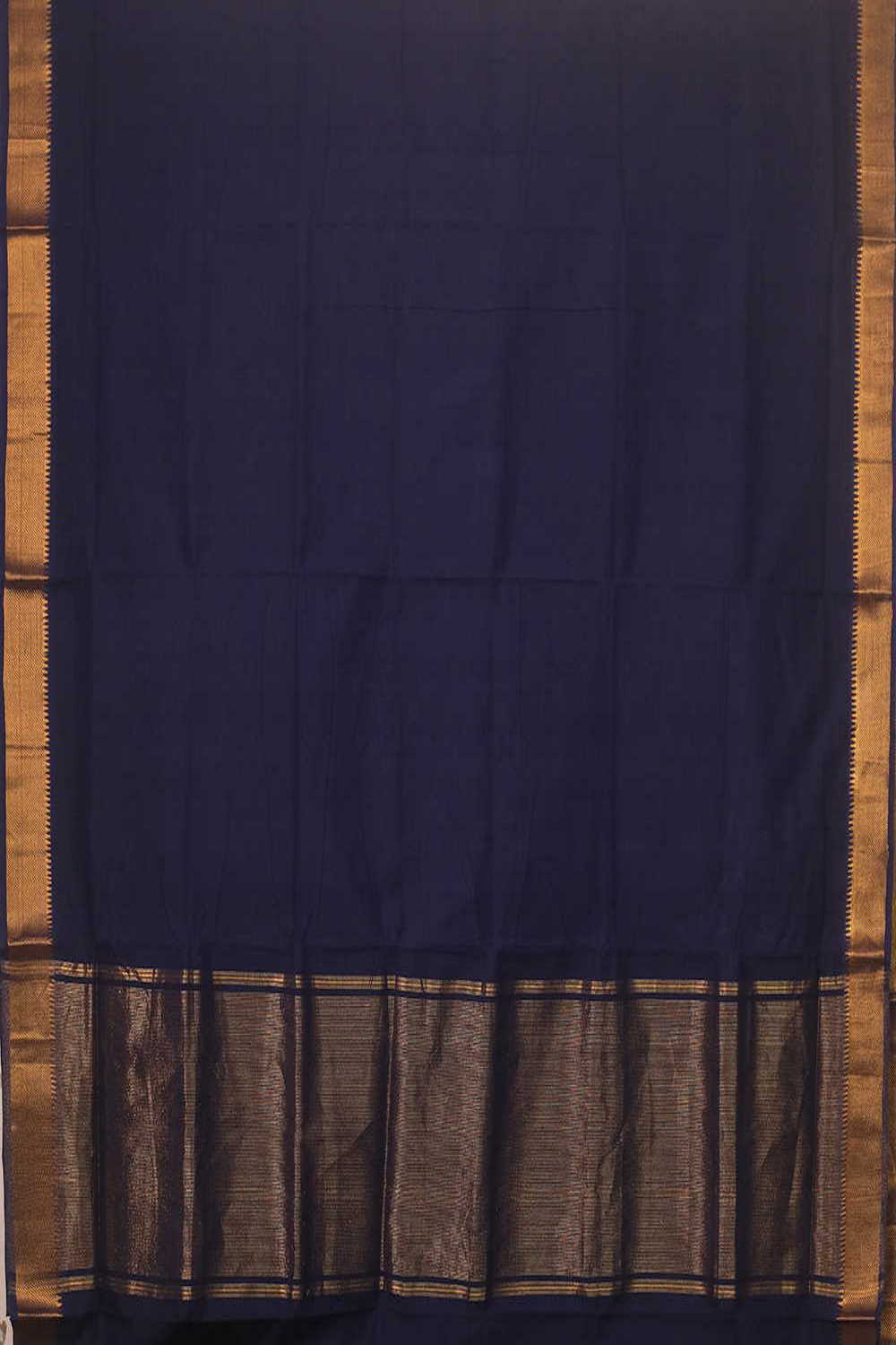 Midnight Blue - Missing Weave Mangalagiri Cotton saree