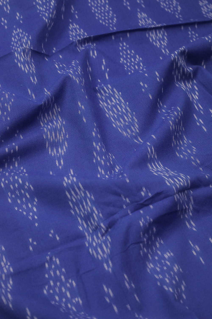 Butta on Dark Blue Ikat Cotton Fabric