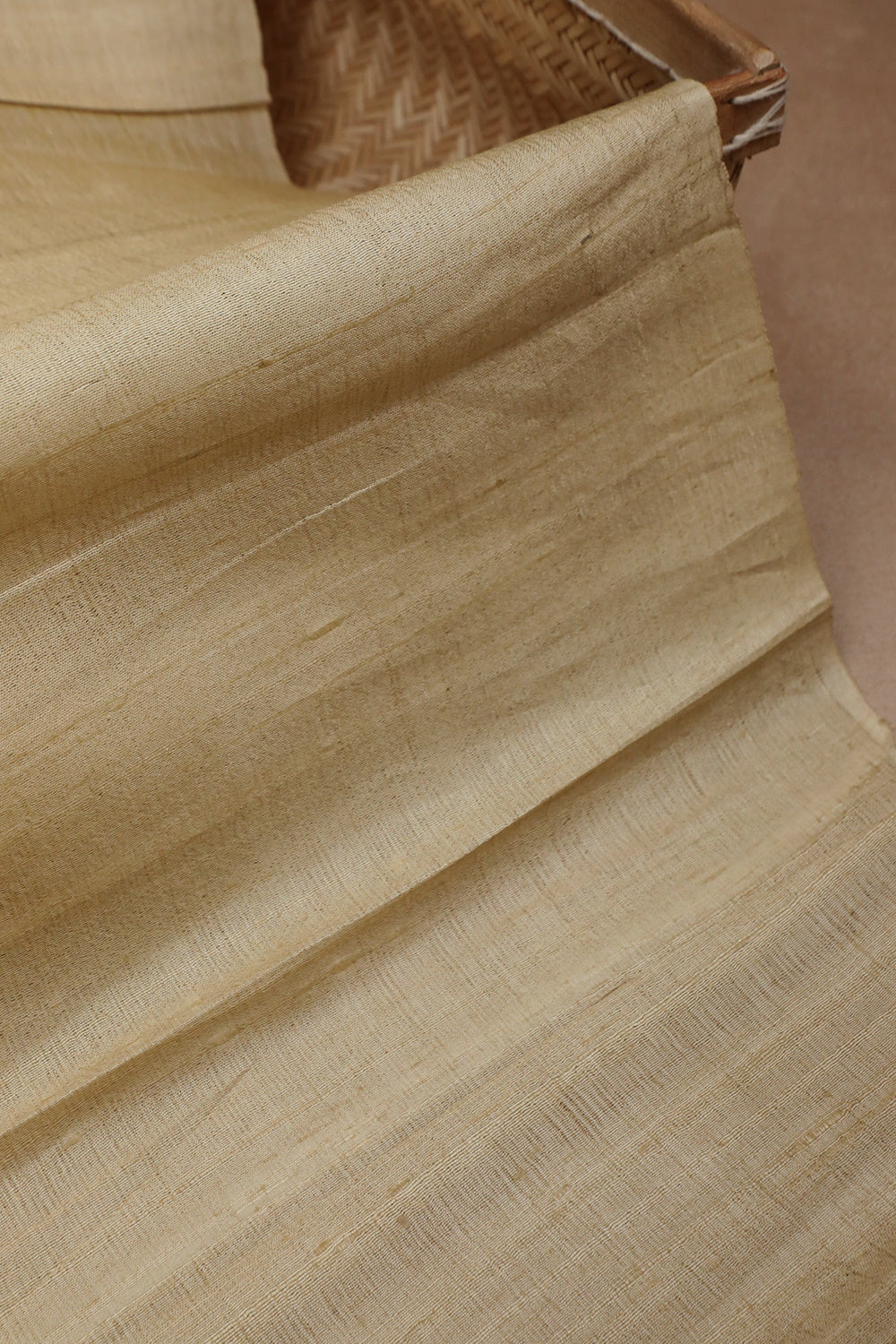 Oatmeal Cream Dupion Silk Fabric - 2.15m