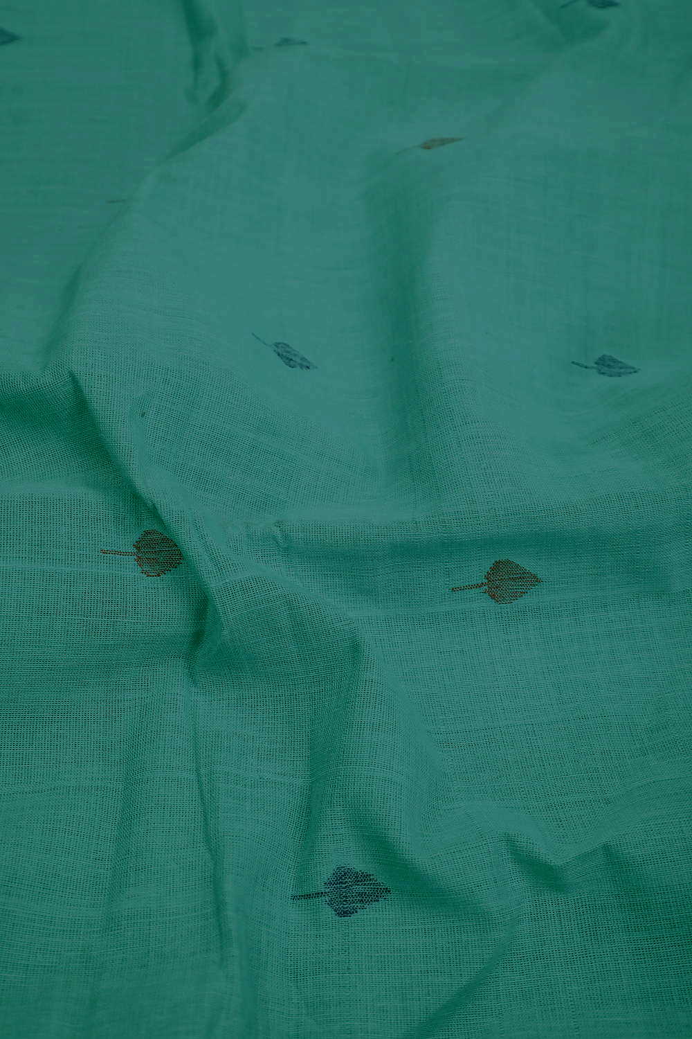 Maroon & Blue Leaf Butta Handspun Cotton Fabric - 0.8m