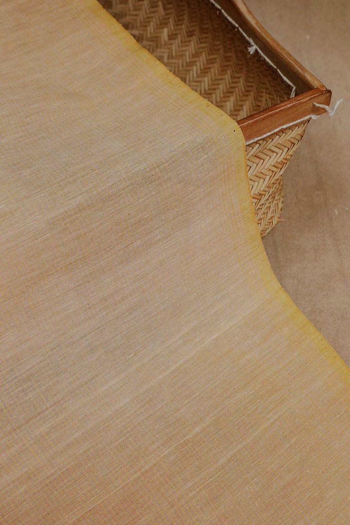 Creamy Orange Handspun Cotton Fabric