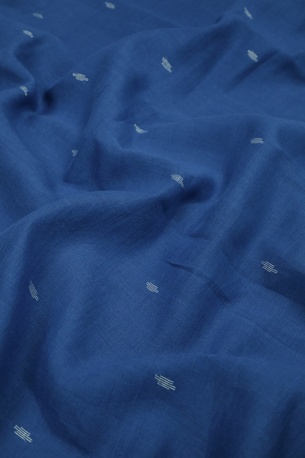 Tiny Butta on Dark Blue Jamdani Cotton Fabric